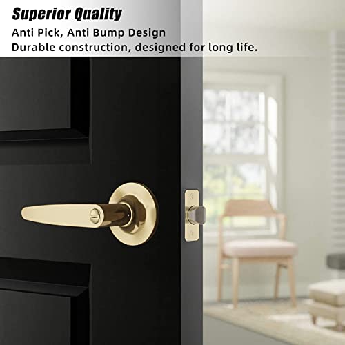 Round Corner Deadbolt Strike Plate 1" X 2-1/4" Satin Brushed Nickel With 6 Screws 1-3/8" (Polished Brass) - 3 Pack #TOP3