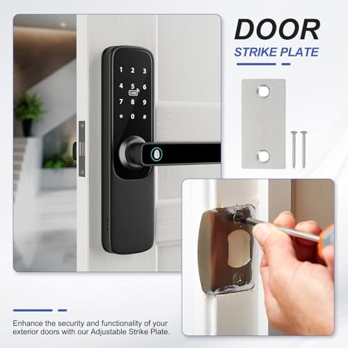 PATIKIL 1,12 x 2,24 Schließblech für Einsteckschloss, 1 Set Verstellbares Türschließblech mit Schrauben aus Edelstahl für elektronische Schlösser, Silber