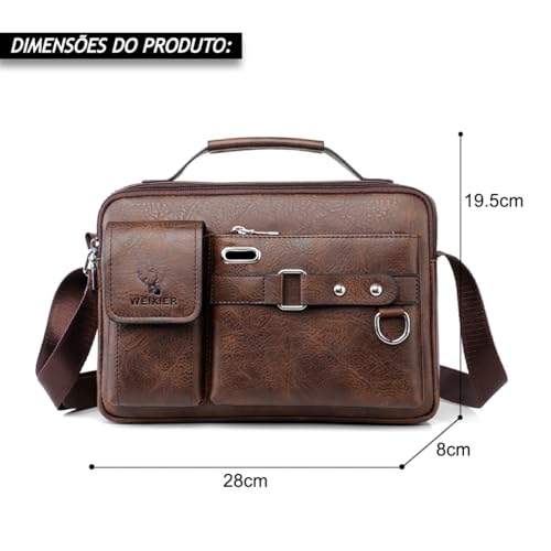 TOKSHOP Maleta Executiva Masculina Transversal em Couro PU Resistente Bolsa Social Carteiro Mensagei