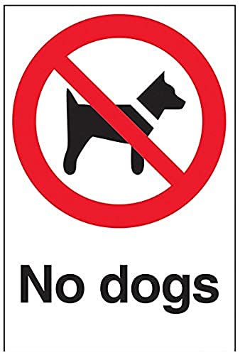 Preisvergleich Produktbild vsafety 54003 au-r "Keine Hunde" Verbot Zeichen, starrer Kunststoff, Porträt, 200 mm x 300 mm, schwarz / rot