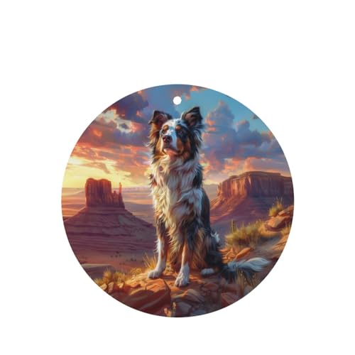 IYOVI Car Air Fresheners Cards - Set of 4 Pieces with Stylish wise Australian Shepherd Print - Long-Lasting Fragrance for Your Vehicle