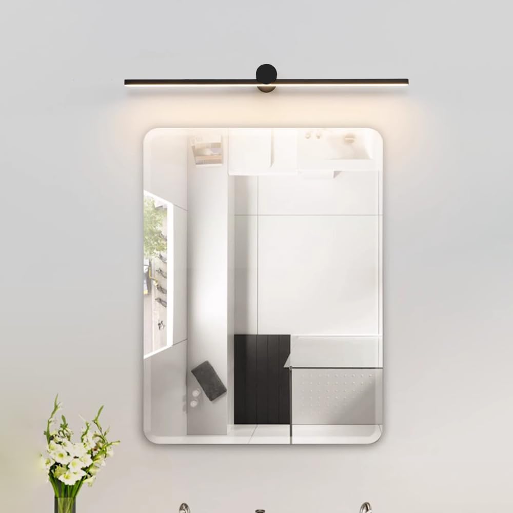 Jadssox Luci per quadri a LED Barra luminosa nera per vanità Lampada da bagno lineare su specchio, applique da parete minimaliste per vanità per bagno Camera da letto Comò Display con opere d'arte Lam