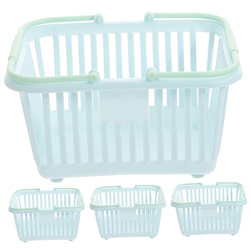 ULDIGI 4pcs Storage Basket Play House Toy Mini Shower Grocery Basket Para Guardar for Toys Groceries Food Items Eggs Child Plastic Desktop Household