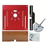 Aluminium Oberfrästisch Einsatzplatte für Holzbearbeitung - Kompatibel mit RT0700C & Ähnlichen Zierfräsen, Flip Board Design mit Gehrungslehre Führung, Zentrierlochbuchse, Verschleißfest & Rostfrei (B