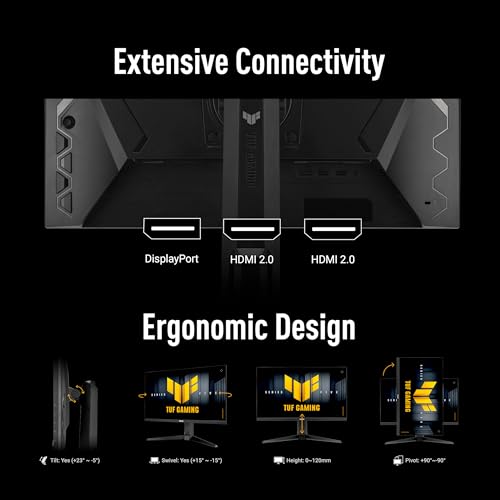 undefined ASUS TUF Gaming Series 5 23.8” 1080P Monitor (VG249QML5A) - Fast-IPS, 240Hz, 0.3ms, G-SYNC Compatible, FreeSync Premium, 99% sRGB, Height Adjustable, DisplayWidget, Gaming AI, 3 yr Warranty の商品画像 6