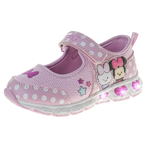 Disney Princess and Minnie Mary Jane Sandals for Girls - Strap Floral Shoes Light-Up Sneakers for Girls - Pink (10 Toddler)