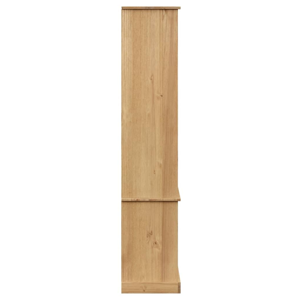 vidaXL Armario con Vitrina Vigo Madera Maciza de Pino 85x35x170 cm, Mueble Vitrina, Armario Expositor, Armario Cristal, Vitrina