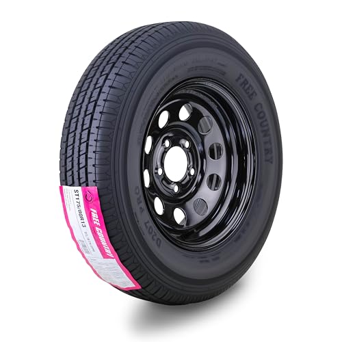Image of Free Country Trailer Tire Wheel ST175 /80R13 6-Ply C 91N 5X4.5 Black Mod Rim