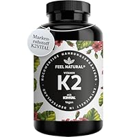 Vitamin K2 MK7-365 Kapseln - 200µg je Kapsel - Spitzenrohstoff K2VITAL® mit 99,7% All-Trans-MK7 - Hochdosiert, vegan, ohne Zusätze wie Magnesiumstearat - laborgeprüft, in Deutschland produziert