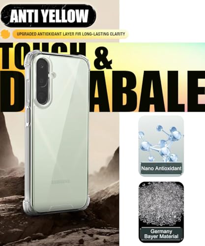 Image of WOW IMAGINE Ultra-Hybrid Crystal Clear Back Case for Samsung Galaxy M56 5G | Galaxy F56 5G | Shockproof Design | Camera Protection Bump | Hard Mobile Back Cover with Cushioned Edges - Transparent