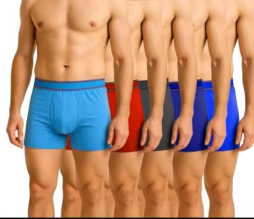 Men's Cotton Boxer Briefs, Solid Color, Classic Fit, Mid Rise, Pack of 5 (in, Numeric, 80, Regular, Multicolor)-picture-10
