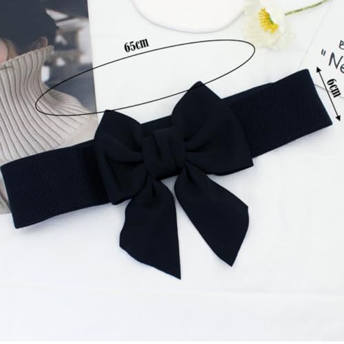 Elegant Bowknot Belt for Women Elastic Wide Belts Fashion Bow Tie Stretchy Waistband for Dress2