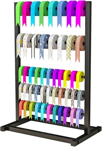 JXYQ Expositor de Hilo para Bordar, dispensador de Hilo para Manualidades, de Metal Negro. Organizador de Rollos de Encaje, contenedor para carretes y Expositor de Hilo para Bordar de sobremesa.