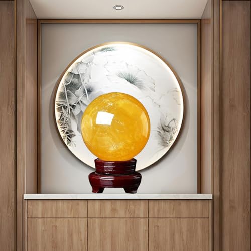 Esfera de citrina cristal de cuarzo amarillo fengshui 5cm 8