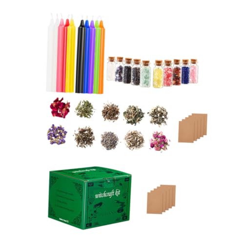 FOMIYES Meditation Ritual Kit Witchcraft Candle Set 1 Set of Crystals Dried Flowers for Witchcraft Beginners