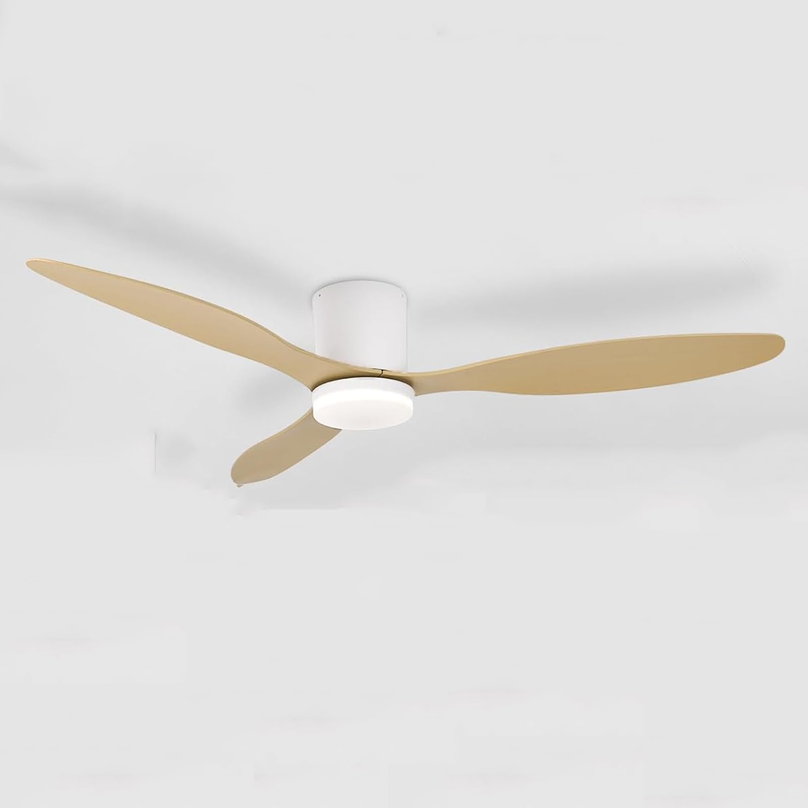 HXYSXHJUO Modern Simple Fan Light, Indoor Low Profile Ceiling with Lamps, Fans Remote Quiet, Reversible DC Motor for Living Room Lounge Wood grain 52in