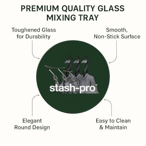 Image of Stash-Pro Toughened Glass Round Crushing & Mixing Tray (Bold Green)