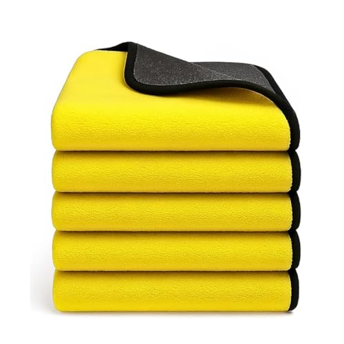 Kit 05 Pano Flanela Microfibra Automotiva 30x40 30x60 400GSM Premium Toalha Para Lavagem Secagem Polimento de Carro Vidros Interior (30x60 cm)