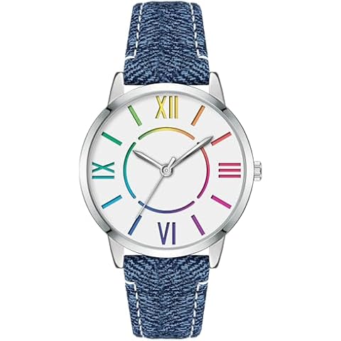 Bisley Women Watch Blue Denim Watch Colorful Dial Watch Easy to Read Cover