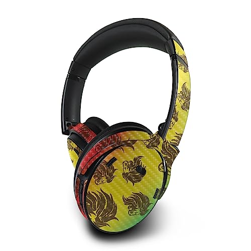 Image of MightySkins Carbon Fiber Skin Compatible with Bose QuietComfort 45 Headphones Rasta Lion | Protective, Durable Textured Carbon Fiber Finish | Easy to Apply | Made in The USA