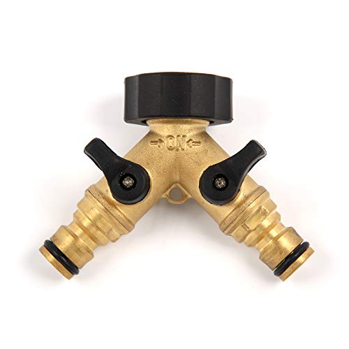 KingSaid 3/4'' messing 2 weg Dubbele buitenzijde Tap Adapter Tuin Irrigatie Slangpijp Splitter Kraan Connector Top