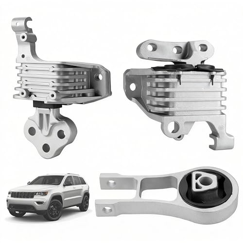 3PCS Engine Motor & Transmission Mounts Compatible with 2014-2021 Jeep Cherokee, for 2015-2019 Chrysler 200 2.4L, Replace# OE 68192831AF 68418876AB 68157441AD 3378/ 3380/ 3308