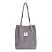 jEZmiSy Lässig große Kapazität Cord Shopping Umhängetasche Frauen Reisen Tote Handtasche Dark Gray