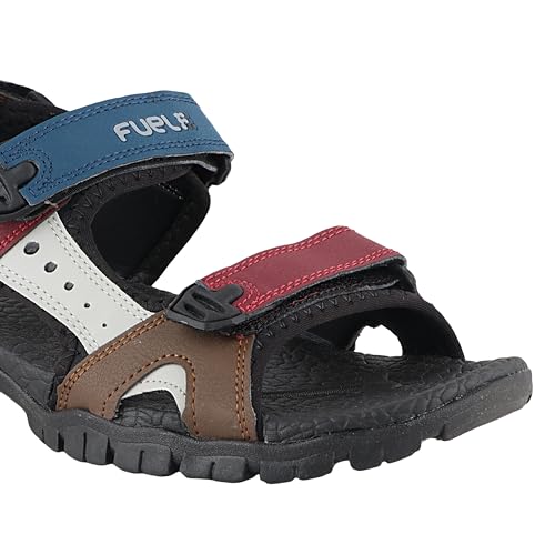 Image of FUEL Sandals & Floaters for Mens & Boys Comfortable & Lightweight Dailywear, Anti-Skid Flexible & Breathable for Running, Walking Stylish Casual Sandal for Outdoor Footwear For Gents (Rambo-01)