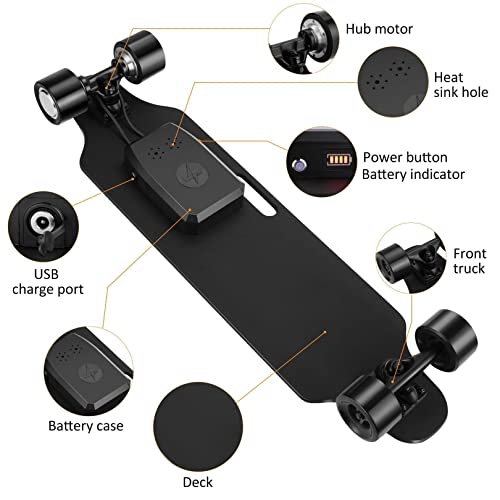 Caroma Electric Skateboard With Wireless Remote, 700W Dual Motor, 15Mph Top Speed, 10-12 Miles Range, 8 Layer Maple, Load Up To 220Lbs, 36" Electric Skateboard For Teens Adults (#1) #TOP6