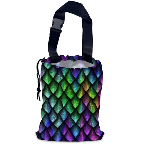 Image of Dragon Scales Car Trash Bag,Hanging Drawstring Car Garbage Bag,Waterproof Canvas Car Back Seat Organizer with Adjustable Buckle,for Vehicles,SUVs,Camping,Road Trips