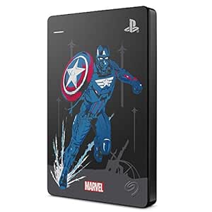 Seagate Game Drive for PS4 Marvel's Avengers LE - Captain America 2TB External Hard Drive - USB 3.0, Metallic Gray, Officially Licensed Compatibility with PS4 (STGD2000306)