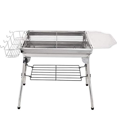 Tragbarer Holzkohlegrill Grill aus Edelstahl im Freien Klappbarer Grillofen Carbon Barbecue Field Barbecue Tool (Größe: 48x33 5x57cm)
