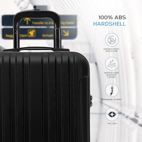 Flight Knight Premium Hard Shell Lightweight Cabin Suitcase - 8 Spinner Wheels - Built-in TSA Lock & USB Port - Luggage Approved for Over 100 Airlines Including easyJet, Ryanair & Jet2-55x35x20cm - Image 6