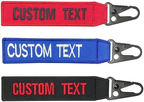 mvcen Personalized Embroidery Keychain, Custom Name Tag Personalized Keychain Custom Luggage Tags Key Ring Accessories for Crate, Backpacks, Car, Keyring, Gift