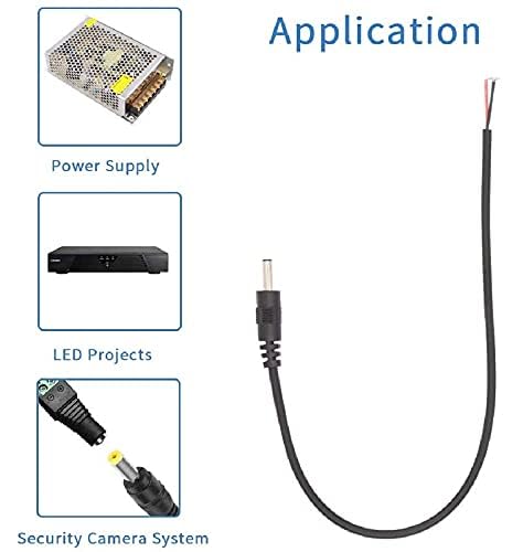 Image of TAAPSEE DC Power Male Cable Wire Connector for CCTV Security Camera and Lighting Power Adapter(2.1mm x 5.5mm) (REDBLACK, 10)