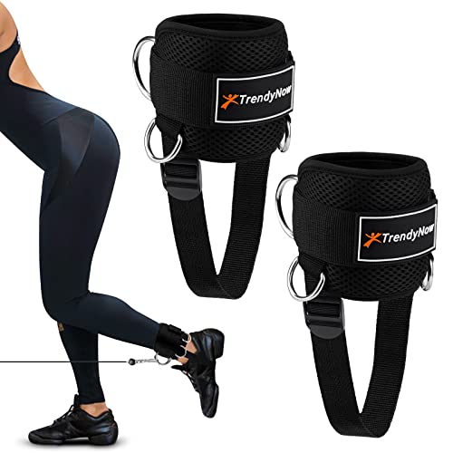 Ankle Straps for Cable Machines, Adjustable Ankle Cuff for Cable Machine, Comfort Padded Gym Workout Ankle Straps for Butts, Leg Kickbacks, Glute Weighted Ankle Strap, Legs Straps for Cable Machine