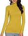 Golden Yellow Turtle Neck Shirt for Women Winter Thermal Underscrubs Tops Long Sleeve Sexy Winter Fall (Golden Yellow M)