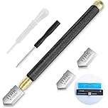 Glass DIY Cutting Tool Kit – Glass Cutter Kit with Tungsten Carbide Wheel, Glass Cutters Tools for Stained Glass, Mirror, Tile – Pencil Style 2mm-20mm