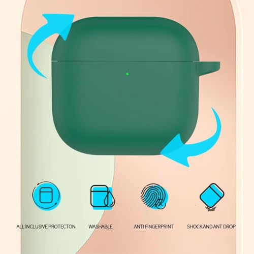 JFO Capa Capinha para Airpods 4 Silicone com Mosquetao Prendedor (Preto)