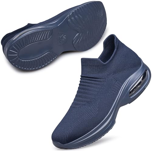 Image of vibdiv Men's Slip-On Walking Shoes Casual Sneakers Lightweight Breathable for Everyday Wear