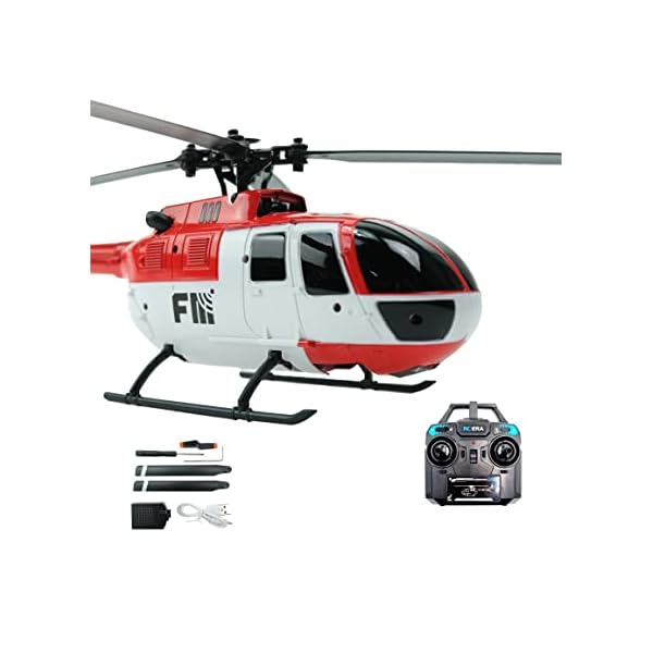 efaso FM105 BO105 Single Helikopter Flybarless 6G 4-Kanal RTF 2,4GHz rot