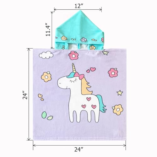 Image of NovForth Kids Beach Towel for Boys Girls, Hooded Bath Towel Wrap, Toddler Pool Towel with Hood