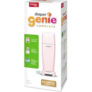 Diaper Genie Complete Diaper Pail (Pink) with Antimicrobial Odor Control | Includes 1 Diaper Trash Can, 1 Refill Bags, 1…