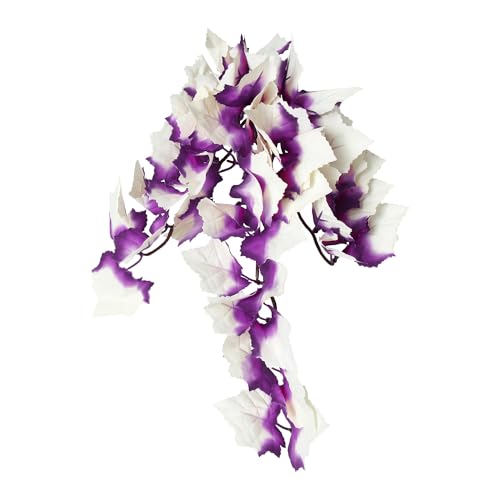 Image of Aquarium Artificial Plant Reptiles Plants with Suction Cup for Terrarium Fish Tank Landscape Decoration Hanging Silk Purple Leaves Plants