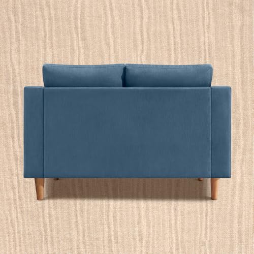 Image of Duroflex Ease Plus - 2 Seater Sofa Set for Living Room | 3 Year Warranty | Premium Wooden Frame Sofa | Anti-Pilling Fabric, Fade & Termite Resistant | Comfortable & Durable Couch - Moonlight Blue