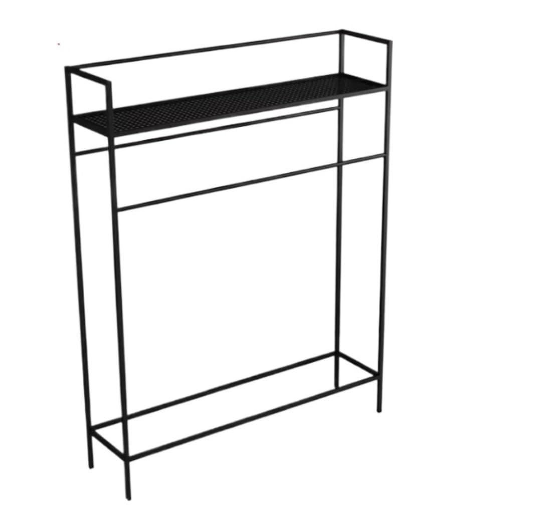 DKRAHRJJ Freestanding Metal Towel Holder Stand with Storashelf Towel Rack Stand for Bathroom/Black/60 * 25 * 130Cm