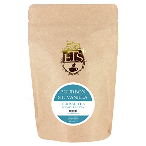 Bourbon St Vanilla Rooibos Caffeine Free Tea Pouches - 4oz | Loose Leaf Herbal Blend with Sweet Vanilla Almond Flavor | Naturally Smooth & Aromatic Rooibos Pouch | Enjoy Hot or Iced All Day