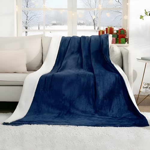 CURECURE Couverture Chauffante électrique en Flanelle Douce avec 4 Niveaux de Chauffage et 10 Heures d'arrêt Automatique, 130 x 180 cm, pour Bureau à Domicile, Interrupteur Amovible, Lavable - Bleu