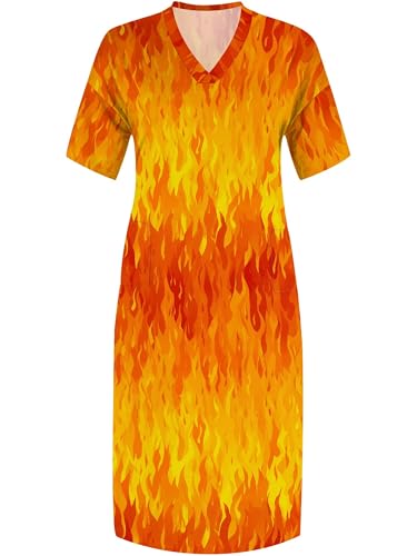 Image of PinkPatty Women's Plus Size Short Sleeve Maxi Dress Casual Loose V Neck Long Dress with Pockets
