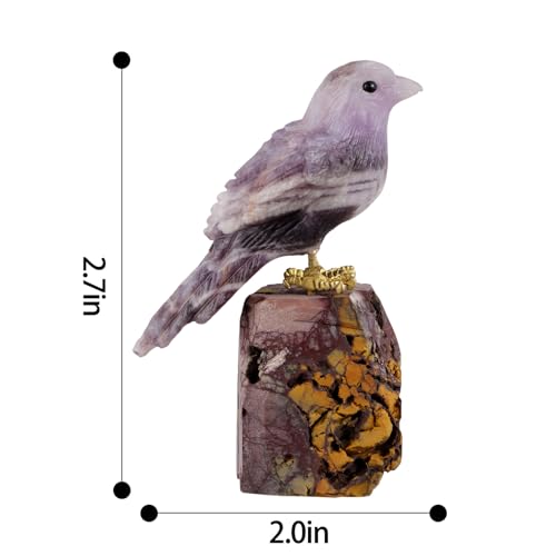 Estatua de cristal Ágata Amatista Magpie 2 pulgadas miniatura 4